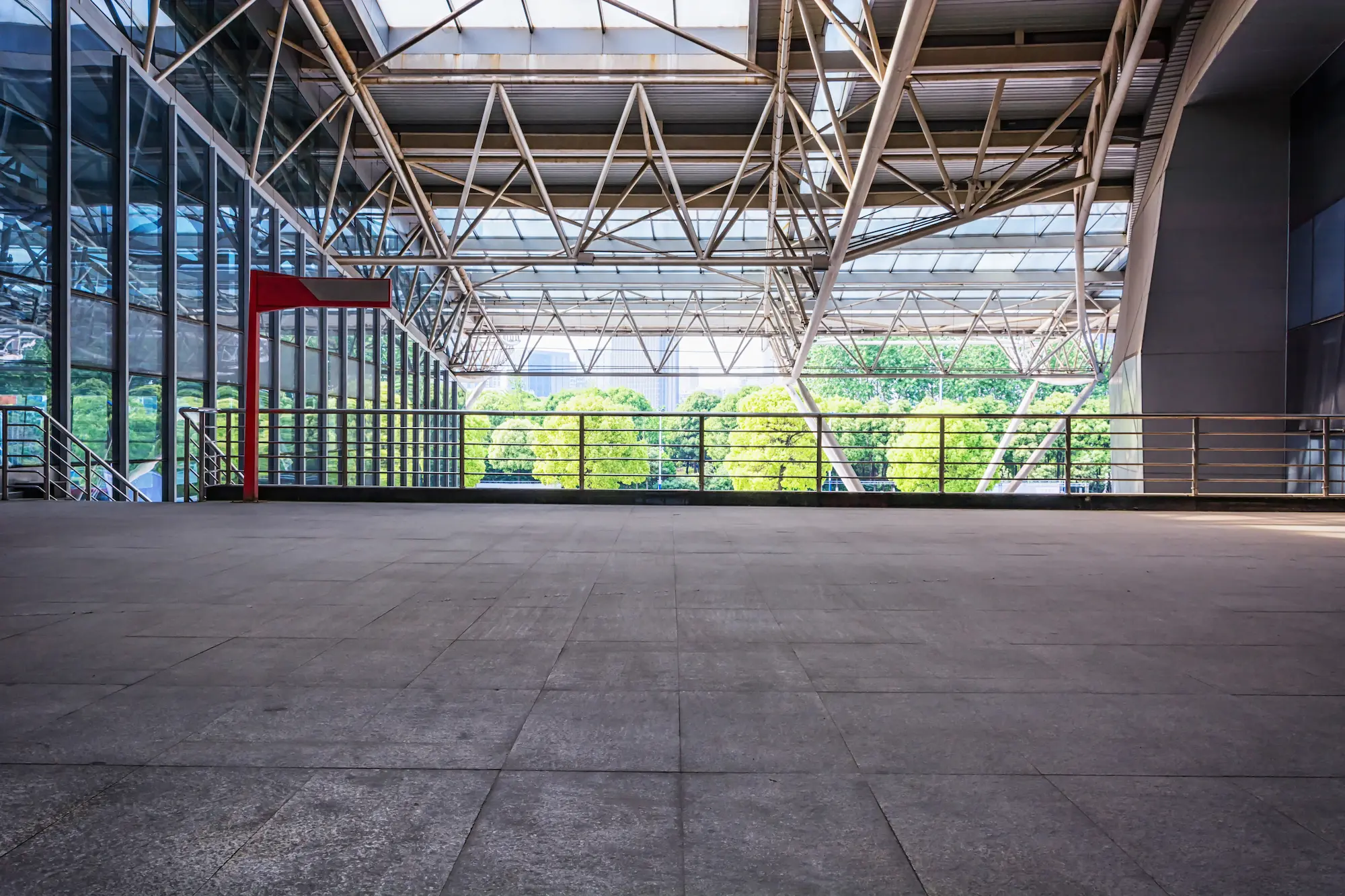 Concrete hall-business-building